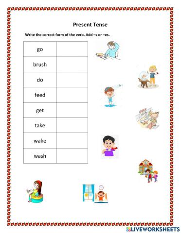 Present tense verbs