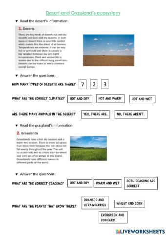 Deserts and grasslands