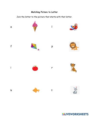 Matching Picture to Letter