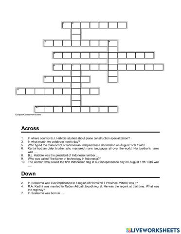 Biography crossword puzzle
