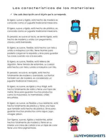Características de los materiales