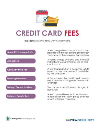 Wealthy Habits Credit Card Fees