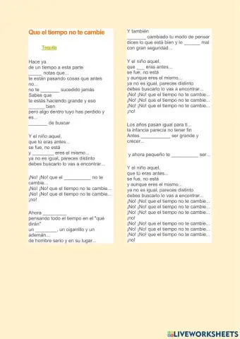 Que  el tiempo no te cambie