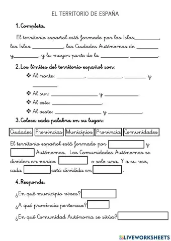 El territorio español