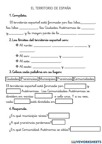 El territorio español