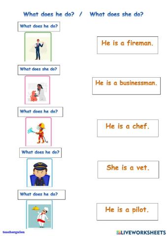 What does he do - what does she do? 1