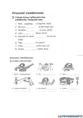 Present continuous Project 1