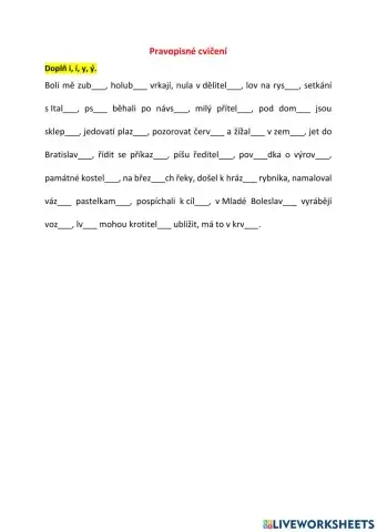 Pravopisné cvičení