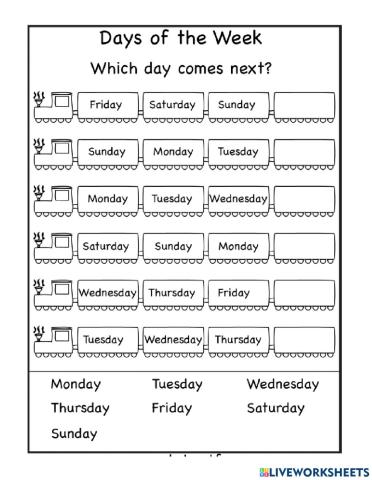 Days of the week