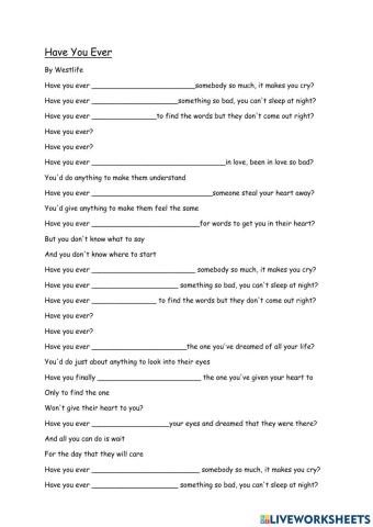 Westlife Have you ever