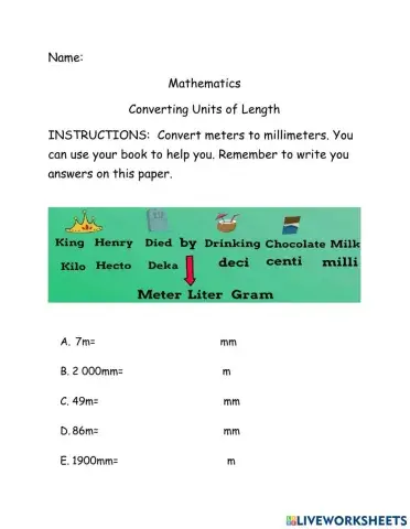 meters to millimeters