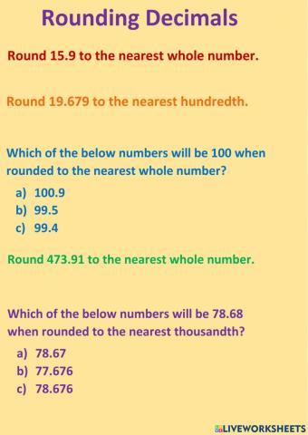 Rounding decimals