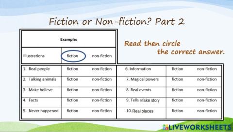Fiction or Non-fiction Part 2