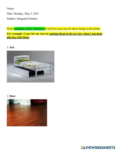 Caring for things in the home