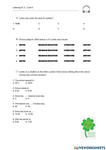 Listening 2 - level ii