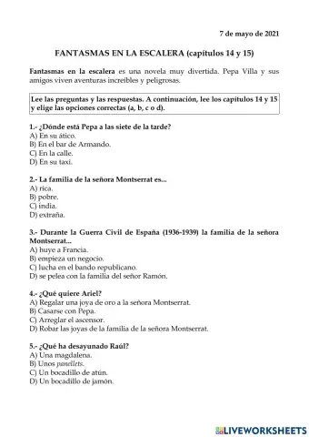Fantasmas en la escalera Capítulos 14 y 15
