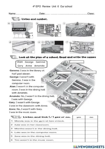 UNit 6 Our classroom Review