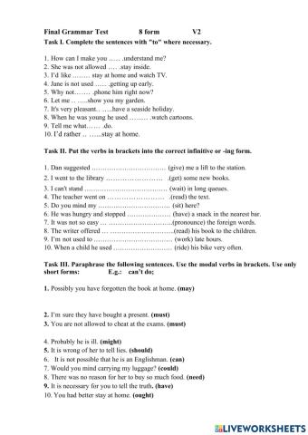 Infinitive vs Gerund
