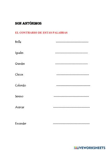 Antónimos