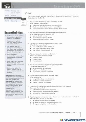 Mock exam 1 - listening