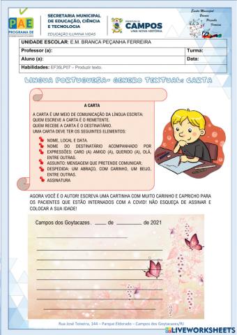 Gênero Textual - Carta