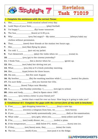 Spotlight 7 Task 71019