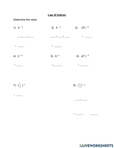 Law of indices rule 5