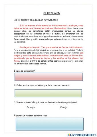 El resumen, la coma y el punto