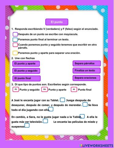 Los signos de puntuación: el punto y la coma.