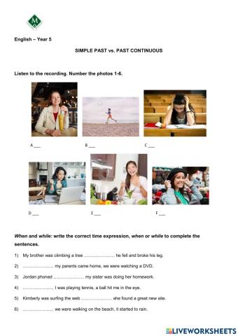 Past simple and past continuous