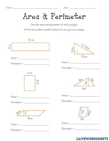Area and Perimeter of 2D shapes