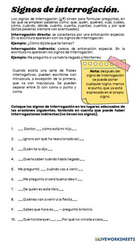 Signos de interrogación.