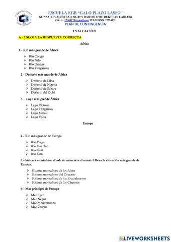 Geografía de África y Europa