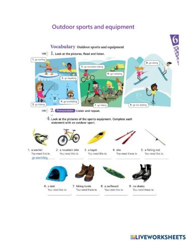 Outdoor sports and equipment