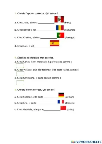 Les pays et  les nationalités