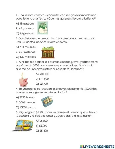 Problemas multiplicación