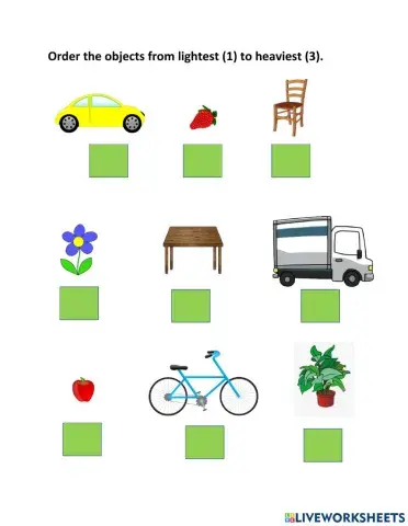 Lightest to heaviest