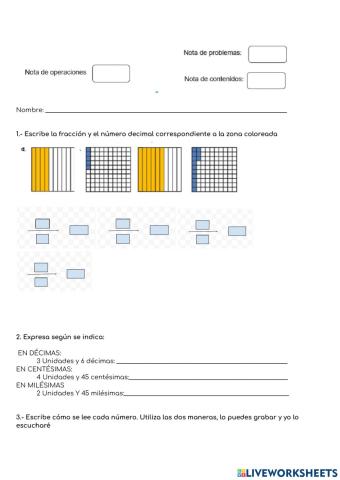 Tema decimales recuperación