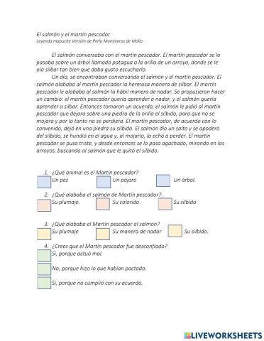 Comprensión de lecturta