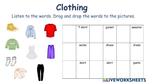 Clothing vocabulary