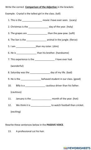Comparison of Adjectives