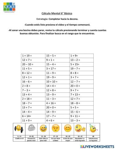 Cálculo mantal, Completar hacia la decena