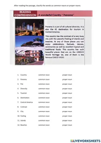 Tourism in Panama NOUNS