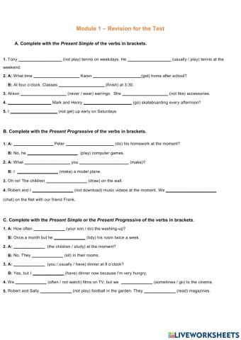 FB2 module 1 grammar revision