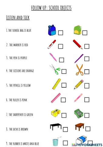 FOLLOW UP - School objects