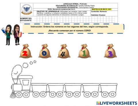 Secuencia de números 0-3