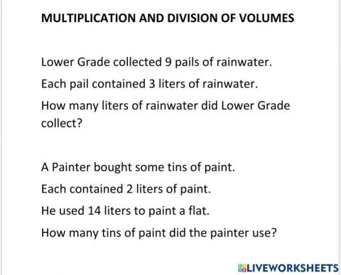 Multiplication and Division of Volumes