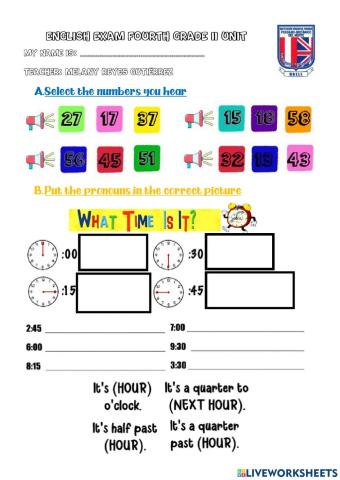 Fourth Grade Exam II Unit