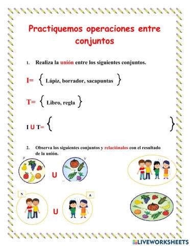Unión e intersección entre conjuntos