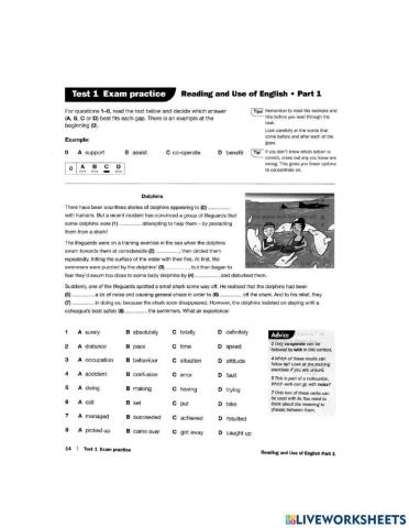 Fce reading parts 1 & 2